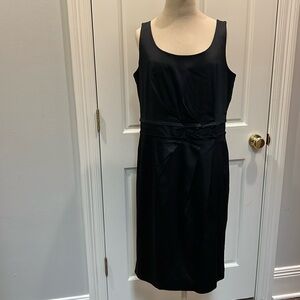 Talbots Satin Empire Pleated Black Dress NWT Size 14